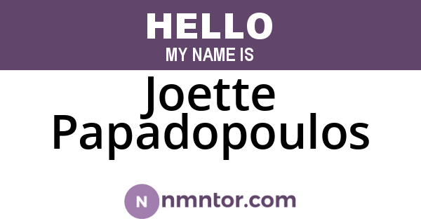 Joette Papadopoulos