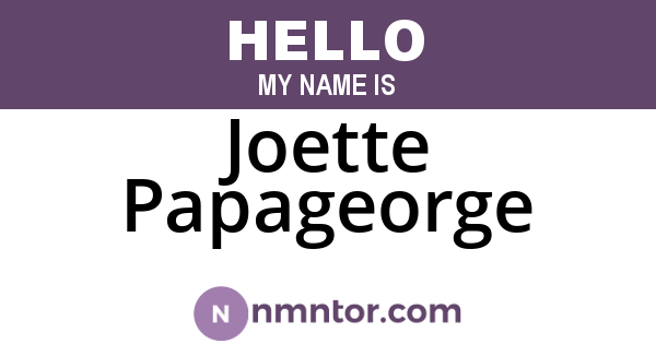 Joette Papageorge