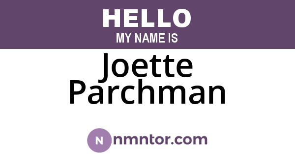 Joette Parchman