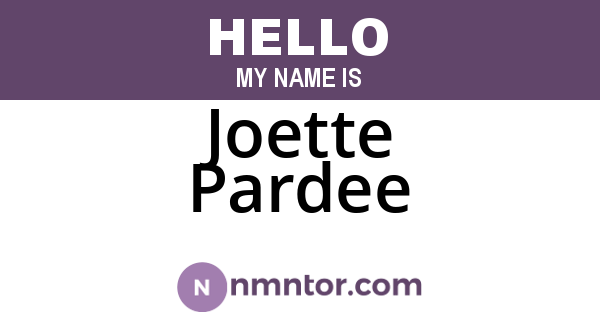 Joette Pardee
