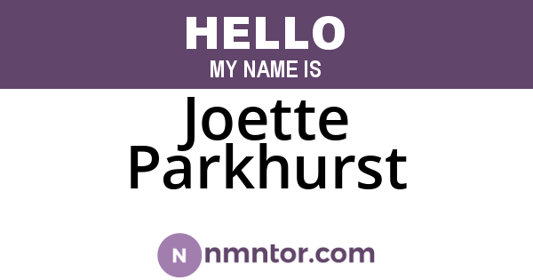 Joette Parkhurst