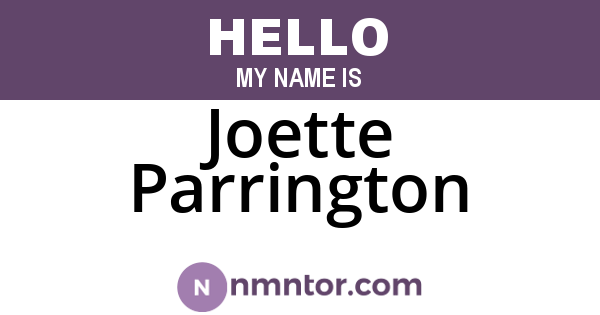 Joette Parrington