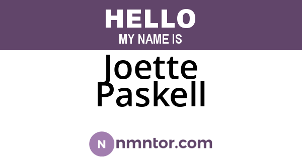 Joette Paskell