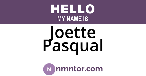 Joette Pasqual