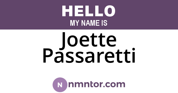 Joette Passaretti