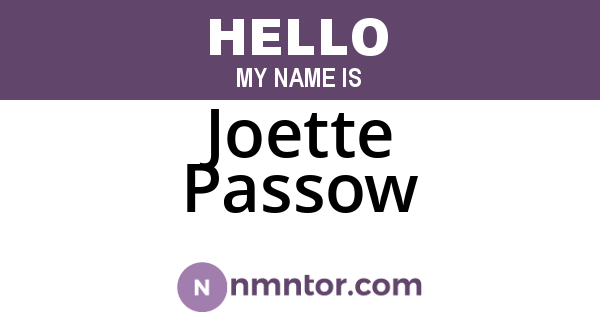 Joette Passow