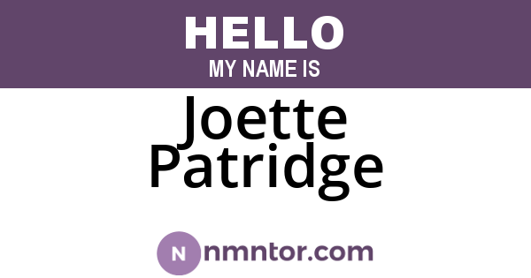 Joette Patridge