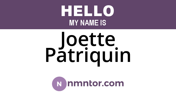 Joette Patriquin