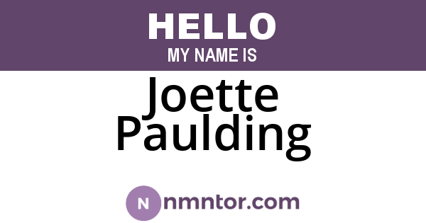 Joette Paulding