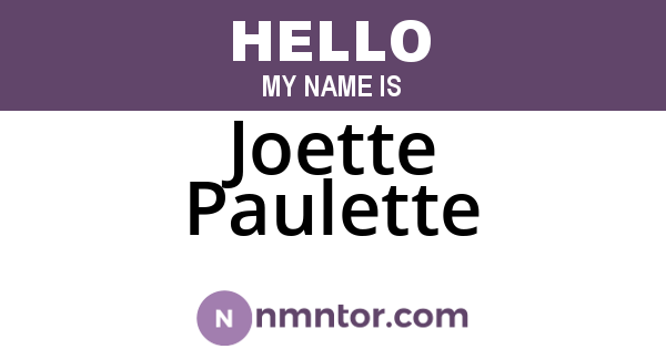 Joette Paulette