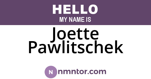 Joette Pawlitschek