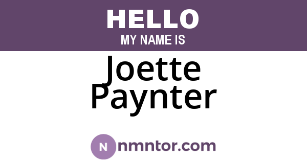 Joette Paynter