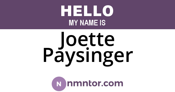 Joette Paysinger