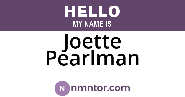 Joette Pearlman