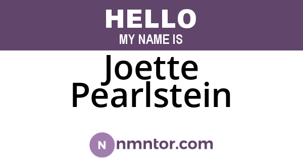 Joette Pearlstein