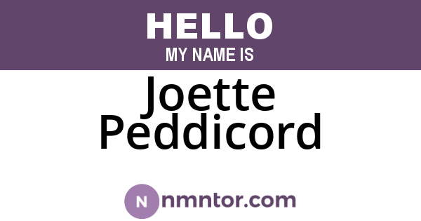Joette Peddicord