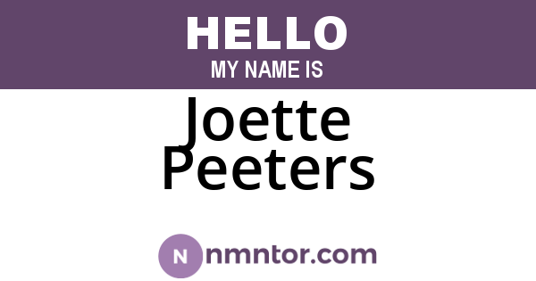 Joette Peeters