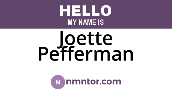 Joette Pefferman