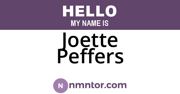 Joette Peffers