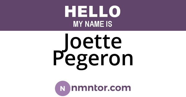 Joette Pegeron