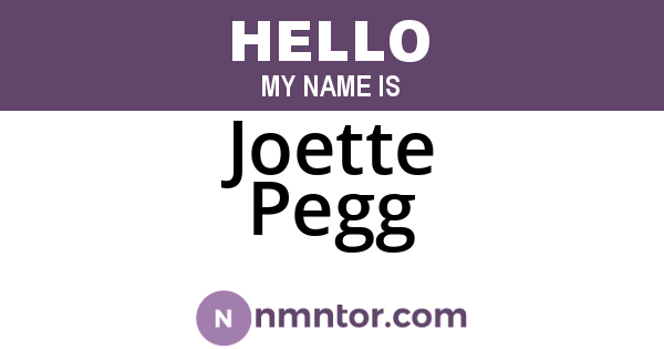 Joette Pegg