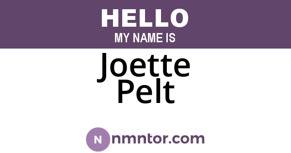 Joette Pelt