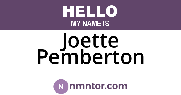 Joette Pemberton