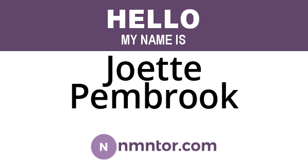 Joette Pembrook