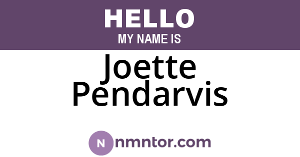 Joette Pendarvis