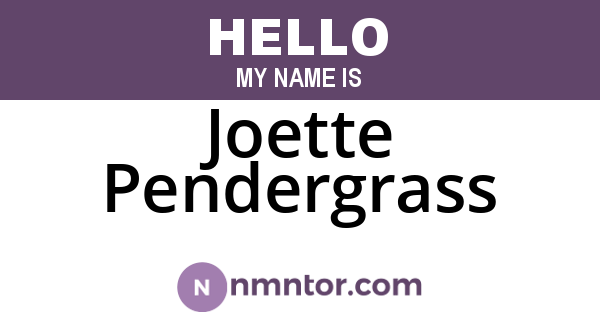 Joette Pendergrass