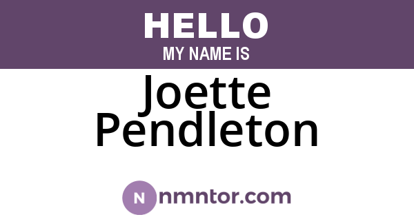 Joette Pendleton