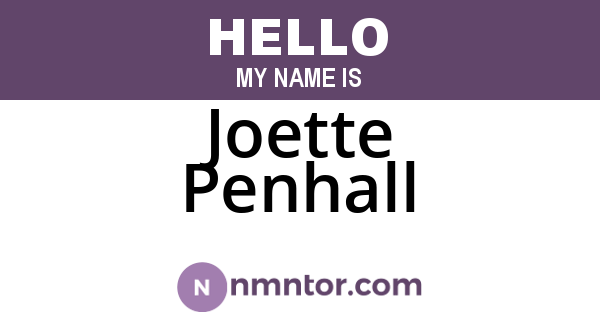 Joette Penhall
