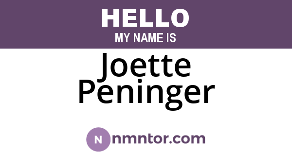Joette Peninger