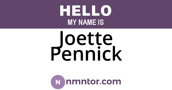 Joette Pennick