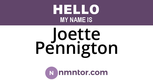 Joette Pennigton