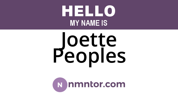 Joette Peoples