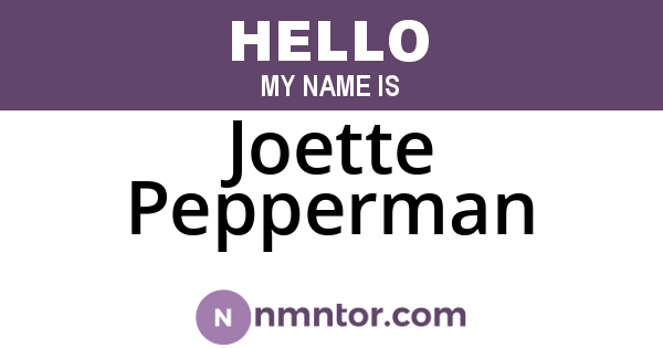Joette Pepperman