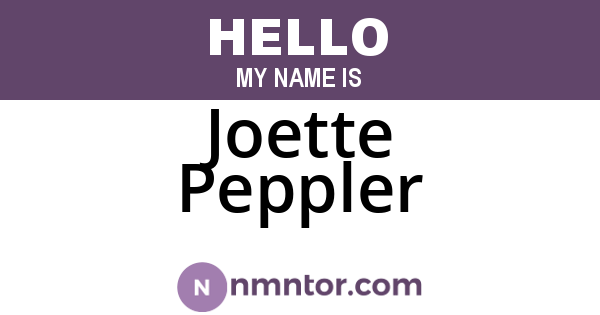 Joette Peppler