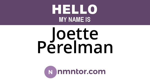 Joette Perelman