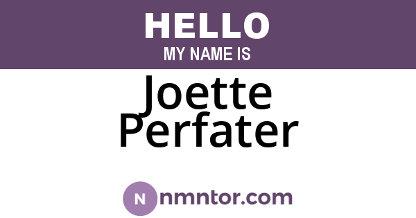 Joette Perfater