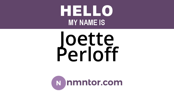 Joette Perloff
