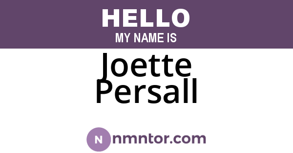 Joette Persall