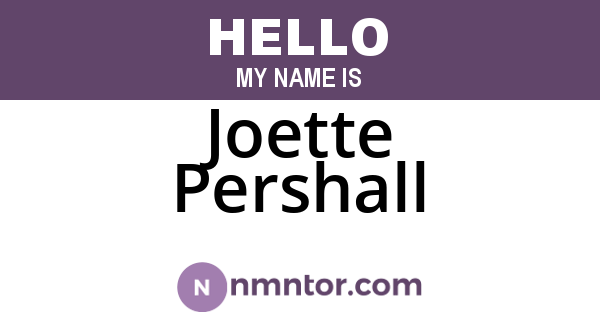Joette Pershall