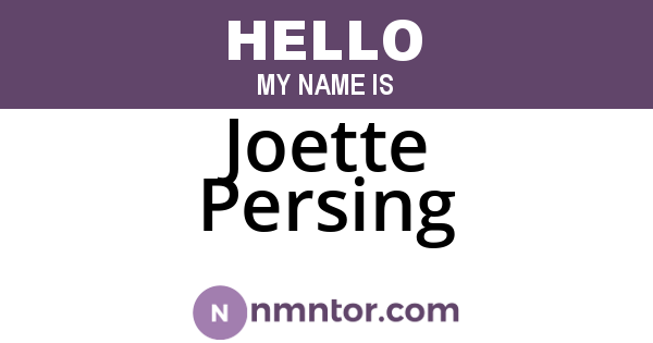 Joette Persing