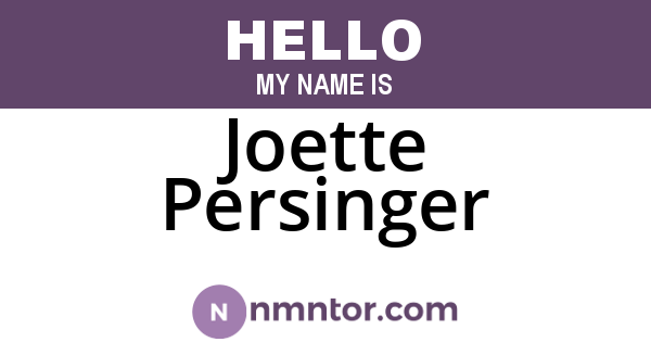 Joette Persinger