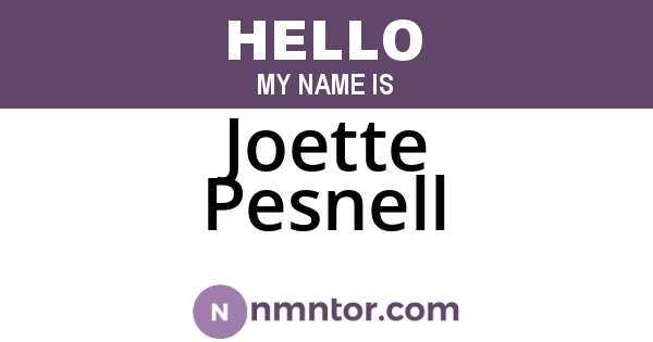 Joette Pesnell