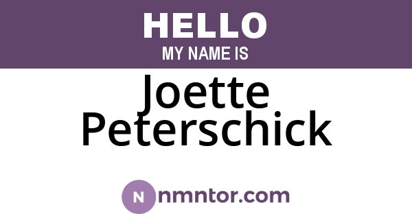 Joette Peterschick