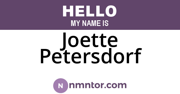 Joette Petersdorf