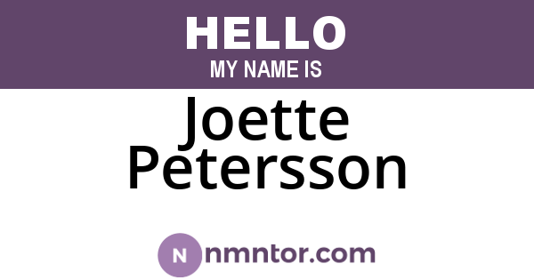 Joette Petersson