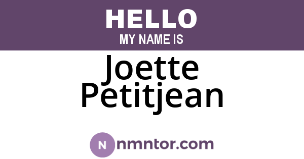 Joette Petitjean